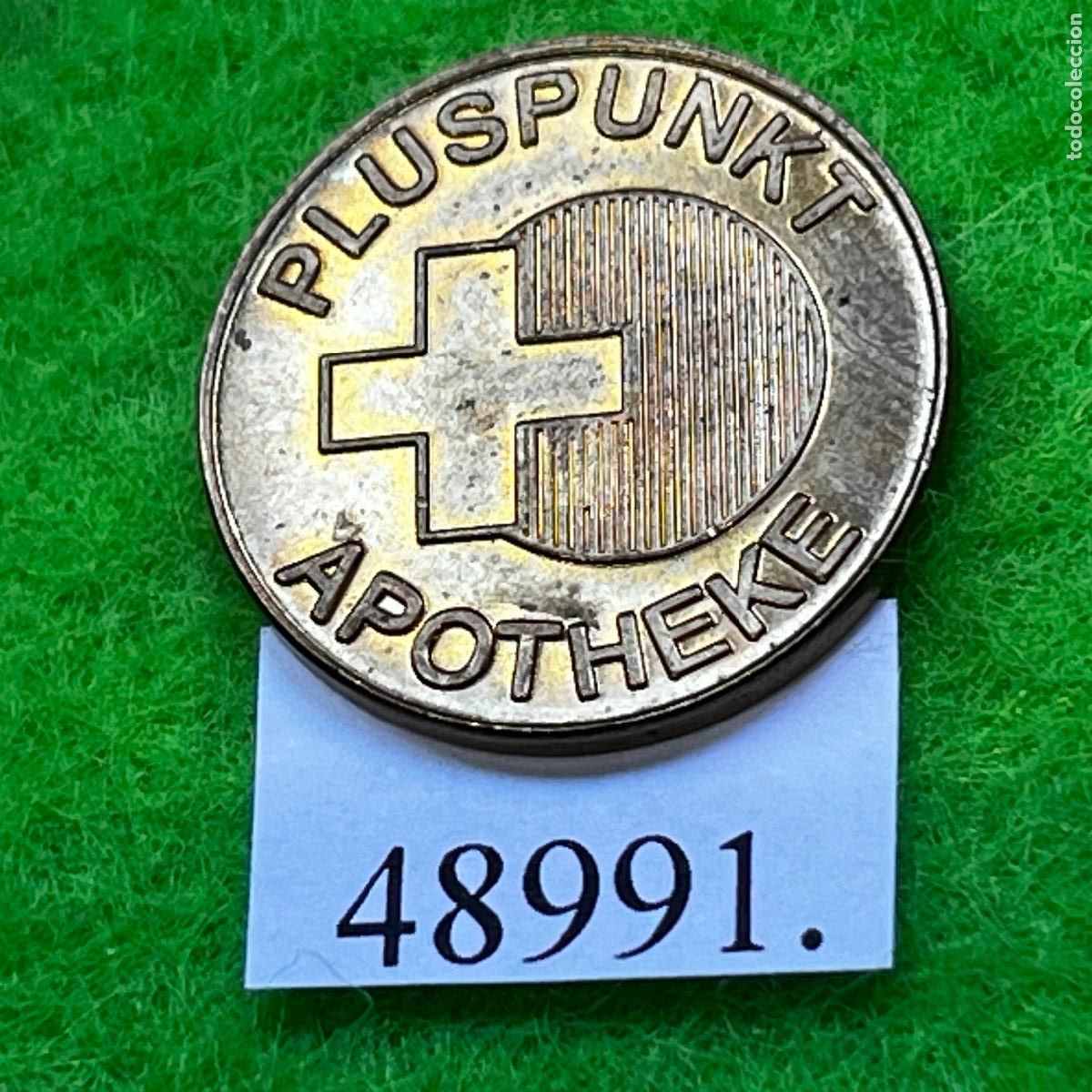 Monedas locales: ficha Alemania pluspunkt, farmacia, Apotheke, token, jet&oacute;n