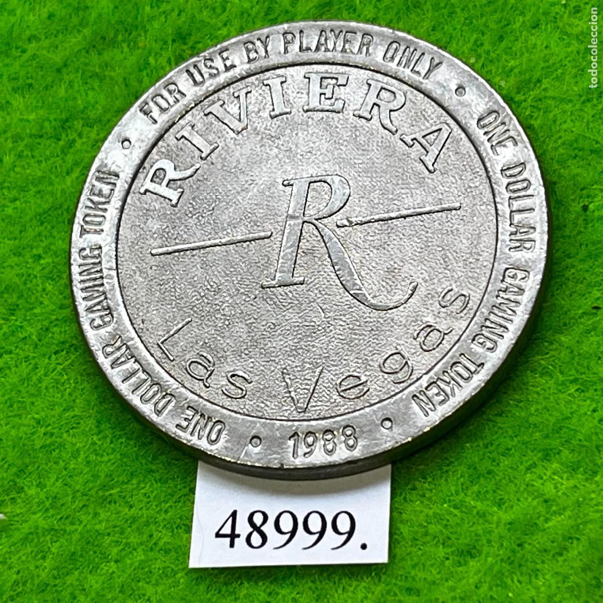 Monedas locales: ficha Estados Las Vegas, Nevada 1 d&oacute;lar casino Riviera, token, jet&oacute;n