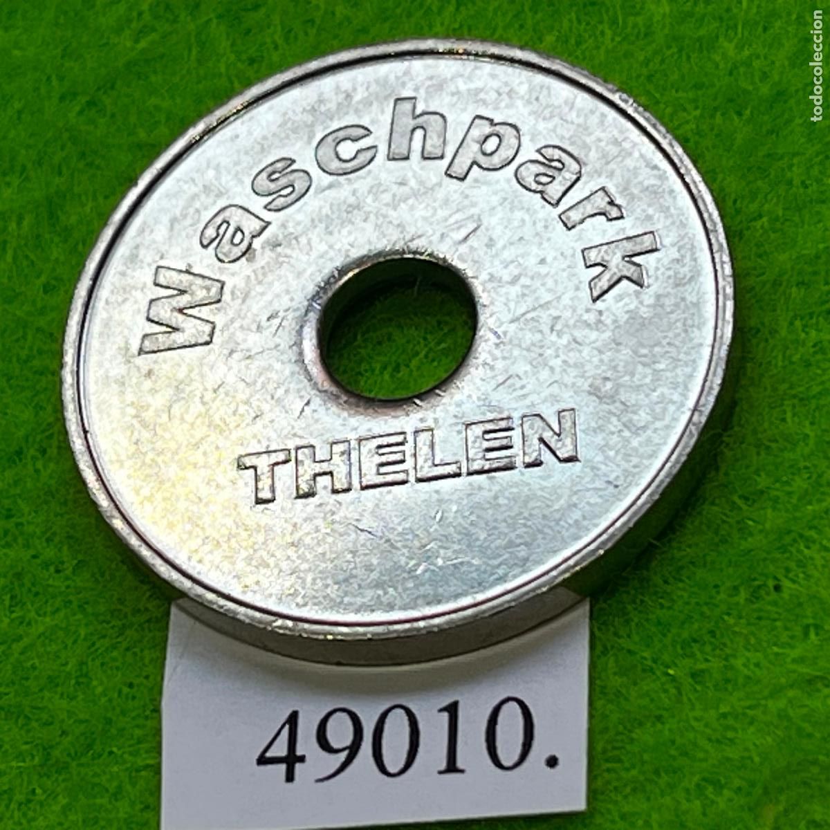 Monedas locales: ficha Alemania, Thelen, Wash park, autolavado, carwash, token, jet&oacute;n