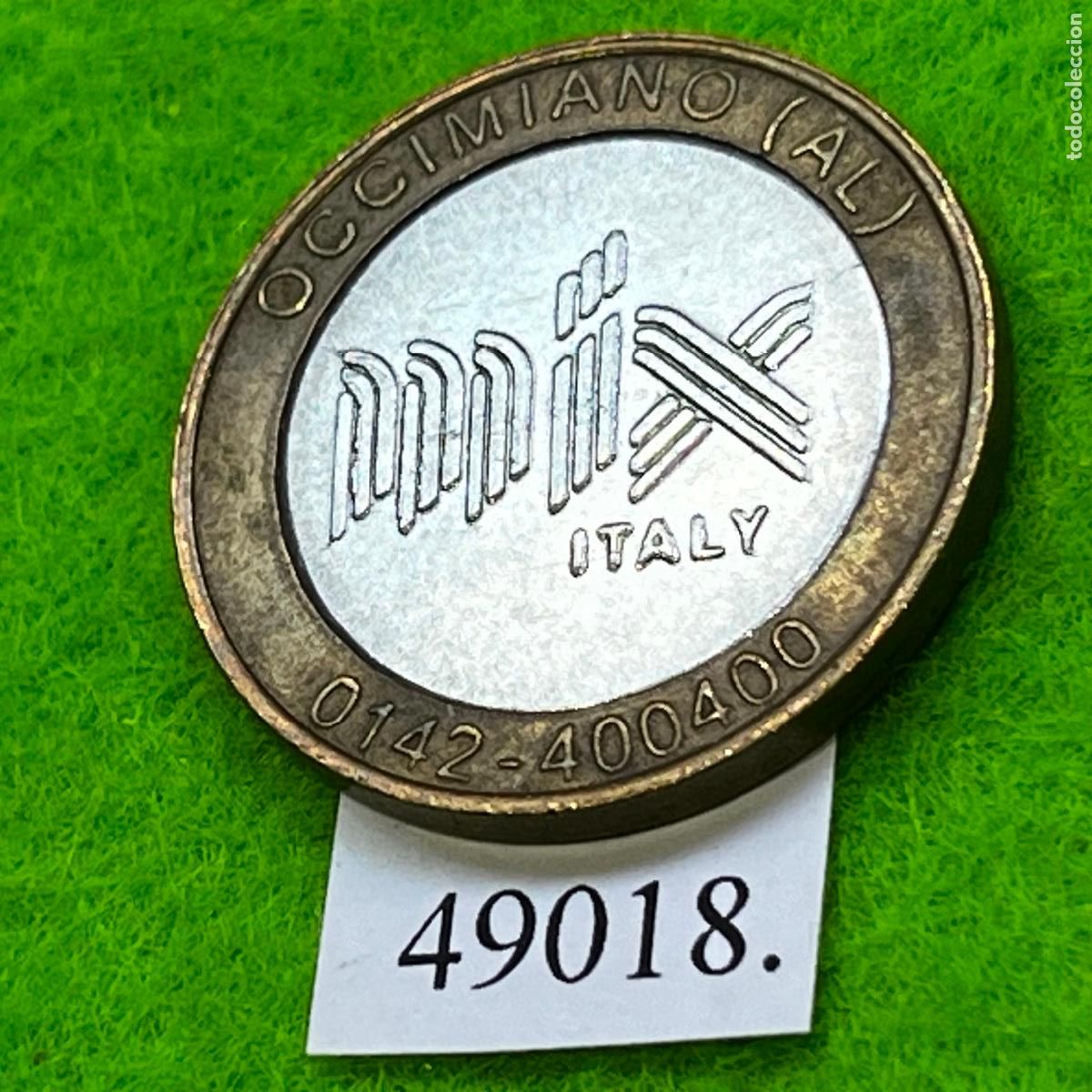 Monedas locales: Ficha, Italia Occimiano, Alessandria (Piamonte), MIX, Bimet&aacute;lica, autolavado, carwash, token, jeton