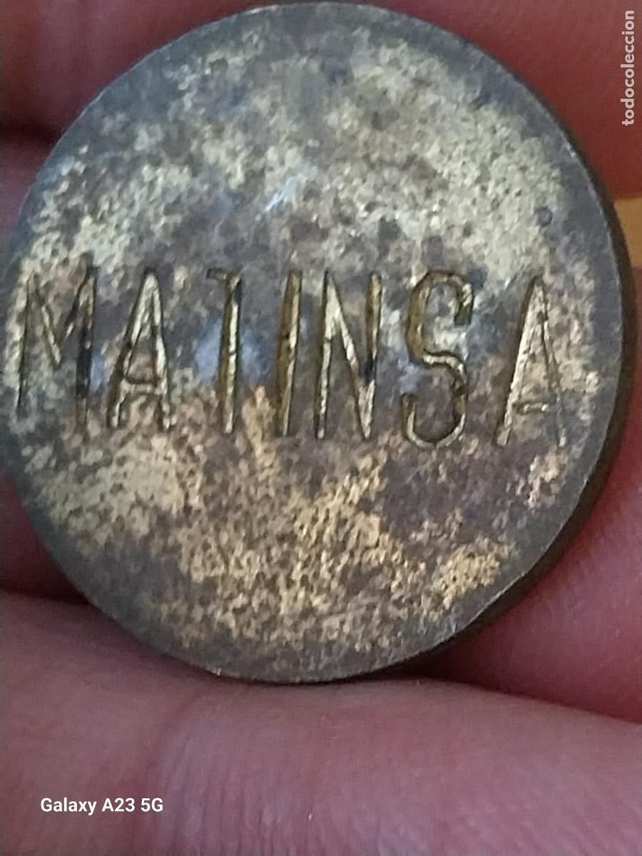 Monedas locales: MATINSA BONOS FICHA TOKEN MONEDA METAL DORADO 2.41CMS **