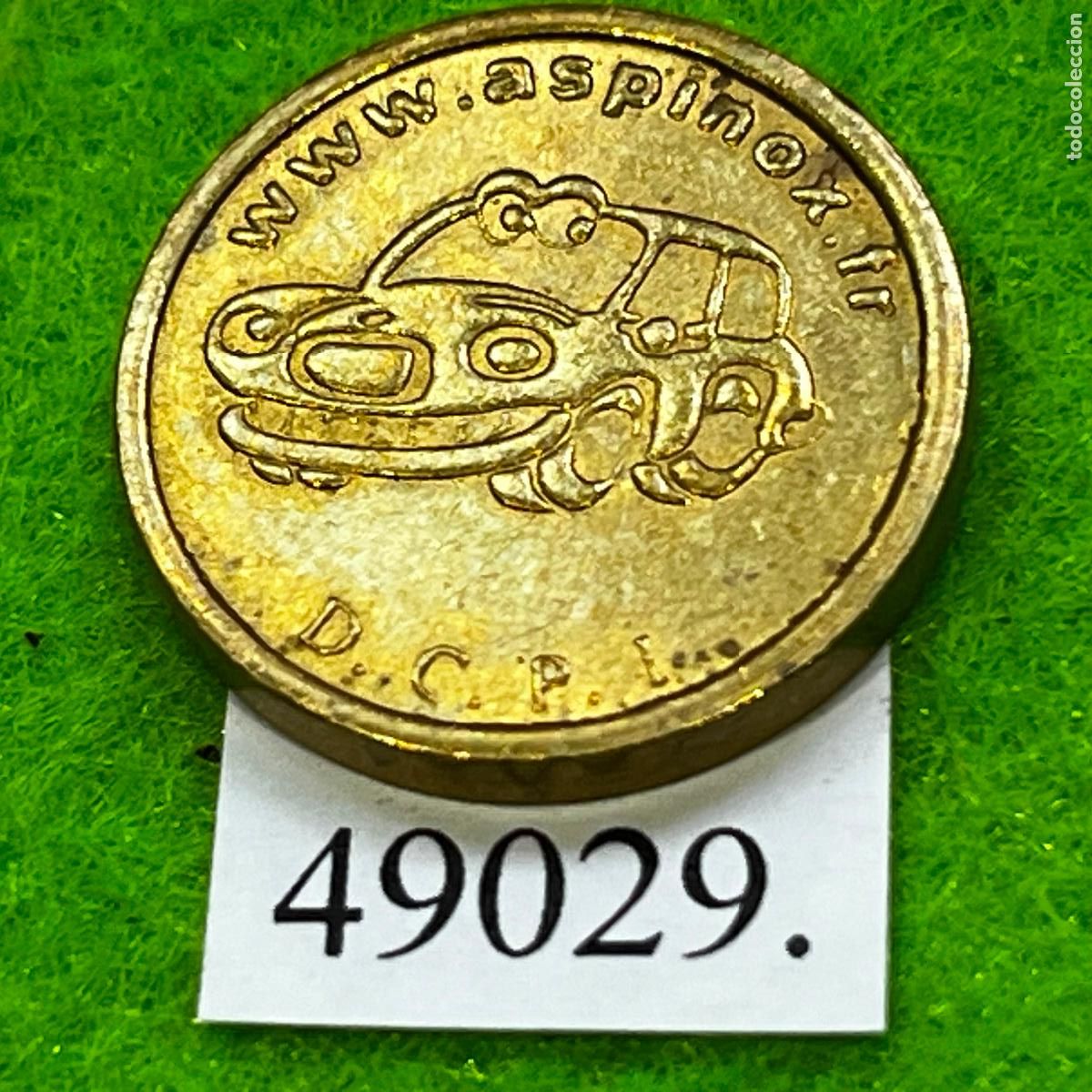 Monedas locales: Ficha Francia, www.aspinox.fr D.C.P.I. estaci&oacute;n de servicio, autolavado, carwash, Token, jet&oacute;n