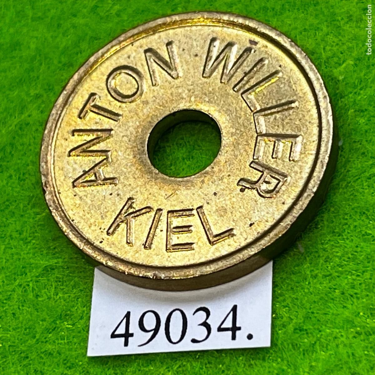 Monedas locales: Ficha Alemania, Kiel, Anton Willer, Waschpark, auto lavado, carwash, Token, jet&oacute;n