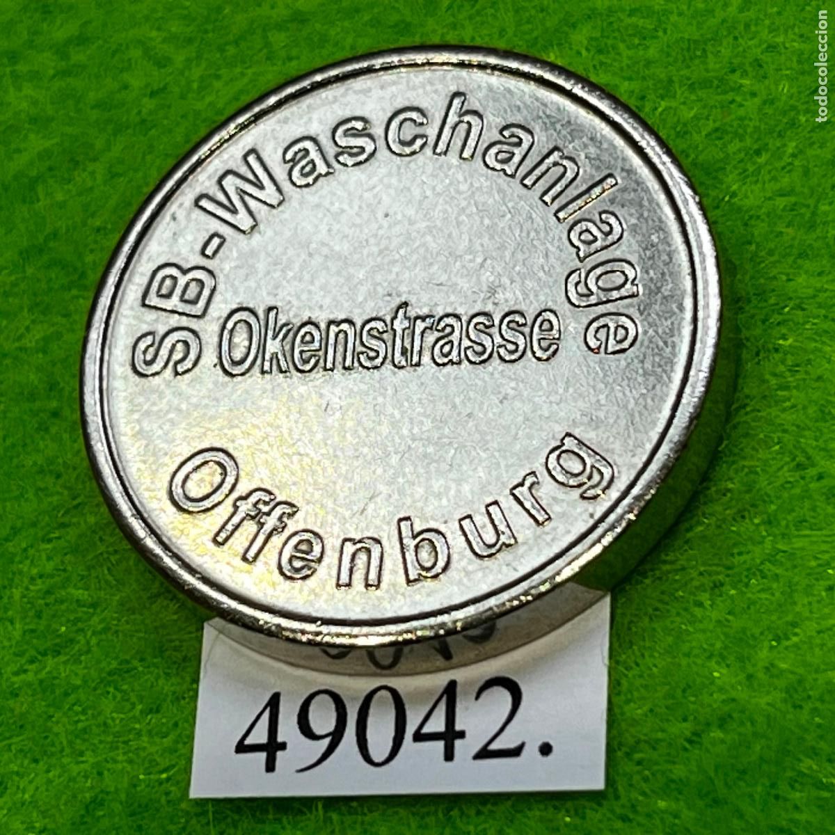 Monedas locales: Ficha Alemania, Offenburg Okenstrasse, SB-Waschanlage, autolavado, carwash, Token, jet&oacute;n