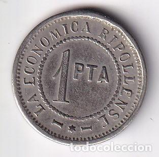 Local Coins: FICHA DE 1 PESETA DE LA ECONOMICA RIPOLLENSE (MONEDA) COOPERATISMO