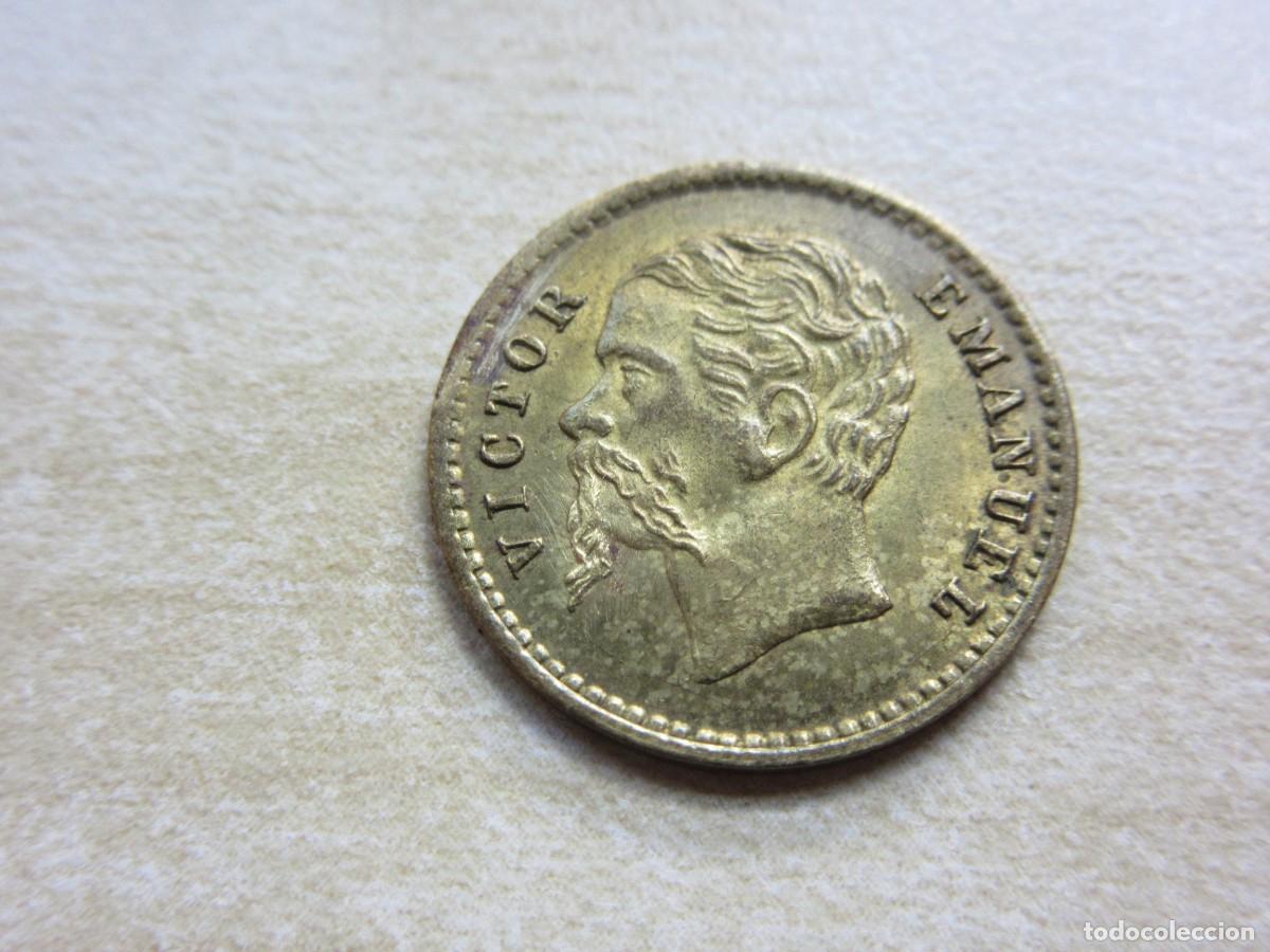 Moedas locais: Ficha de juego (Spiel Marke )de Victor Emanuel Finales S XIX Di&aacute;metro 1,6 cm