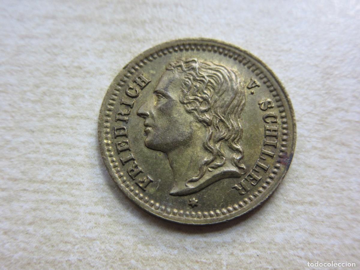 Moedas locais: Ficha de juego (Spiel Marke )de Friedrich Schiller Finales S XIX Di&aacute;metro 1,6 cm