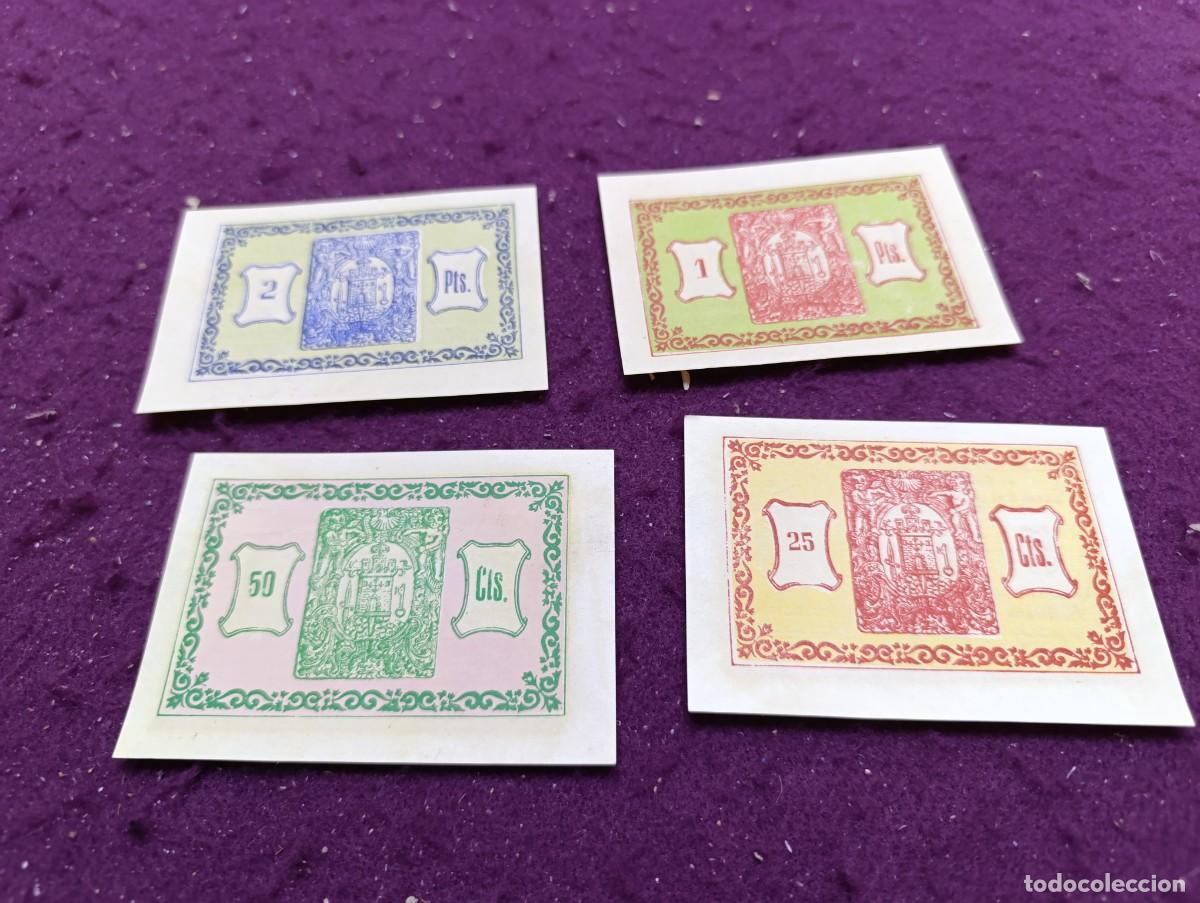 Monete locali: 4 Billetes locales de la Guerra Civil, Totana, 1937, serie completa