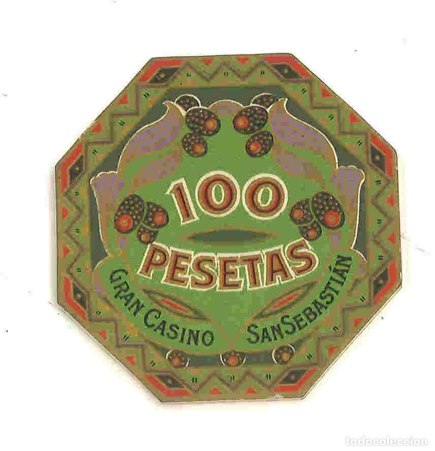 Monedas locales: Ficha de 100 pesetas del Gran Casino San Sebasti&aacute;n