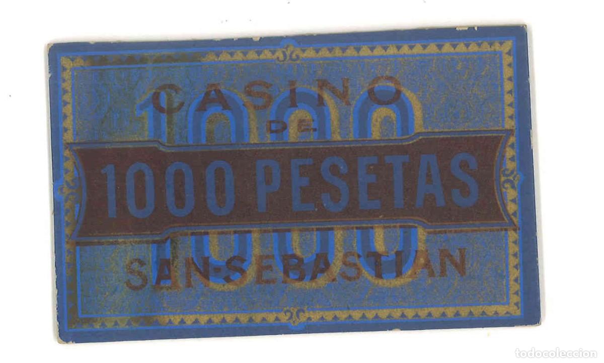 Monedas locales: Ficha de 1000 pesetas del Casino de San Sebasti&aacute;n