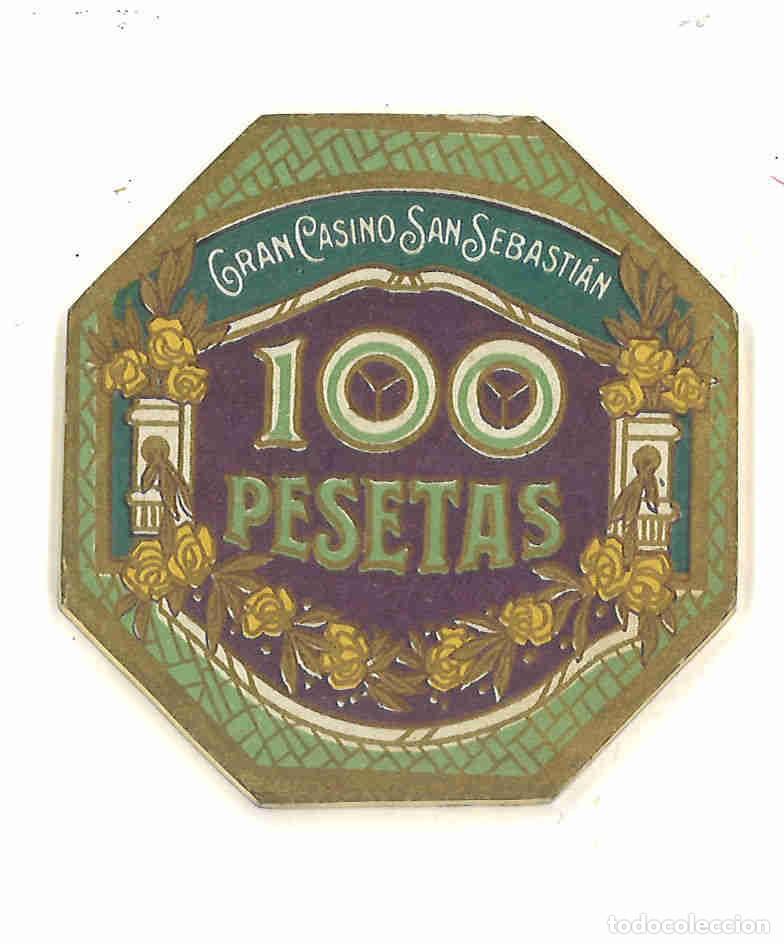 Monedas locales: Ficha de 100 pesetas del Gran Casino San Sebasti&aacute;n