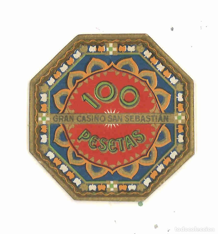 Monedas locales: Ficha de 100 pesetas del Gran Casino San Sebasti&aacute;n