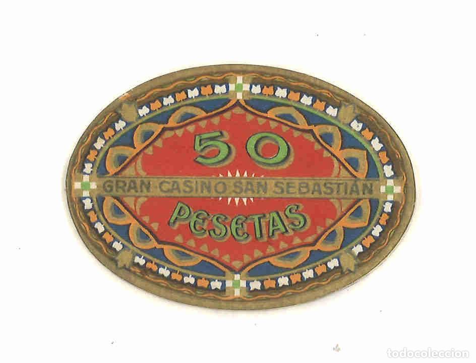 Monedas locales: Ficha de casino de 50 pesetas. Gran Casino San Sebasti&aacute;n