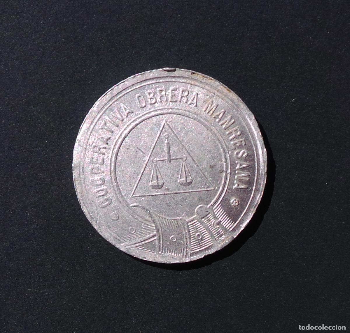 Monedas locales: FICHA 5 CENTIMOS COOPERATIVA OBRERA MARESANA. MANRESA.