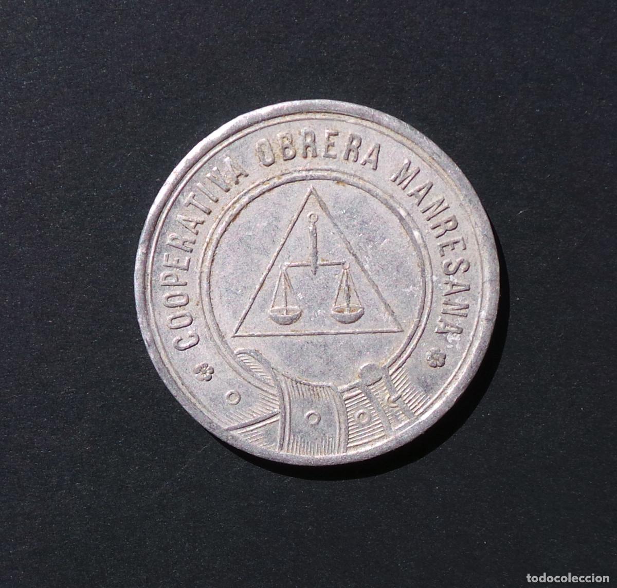 Monedas locales: FICHA 10 CENTIMOS COOPERATIVA OBRERA MARESANA. MANRESA.