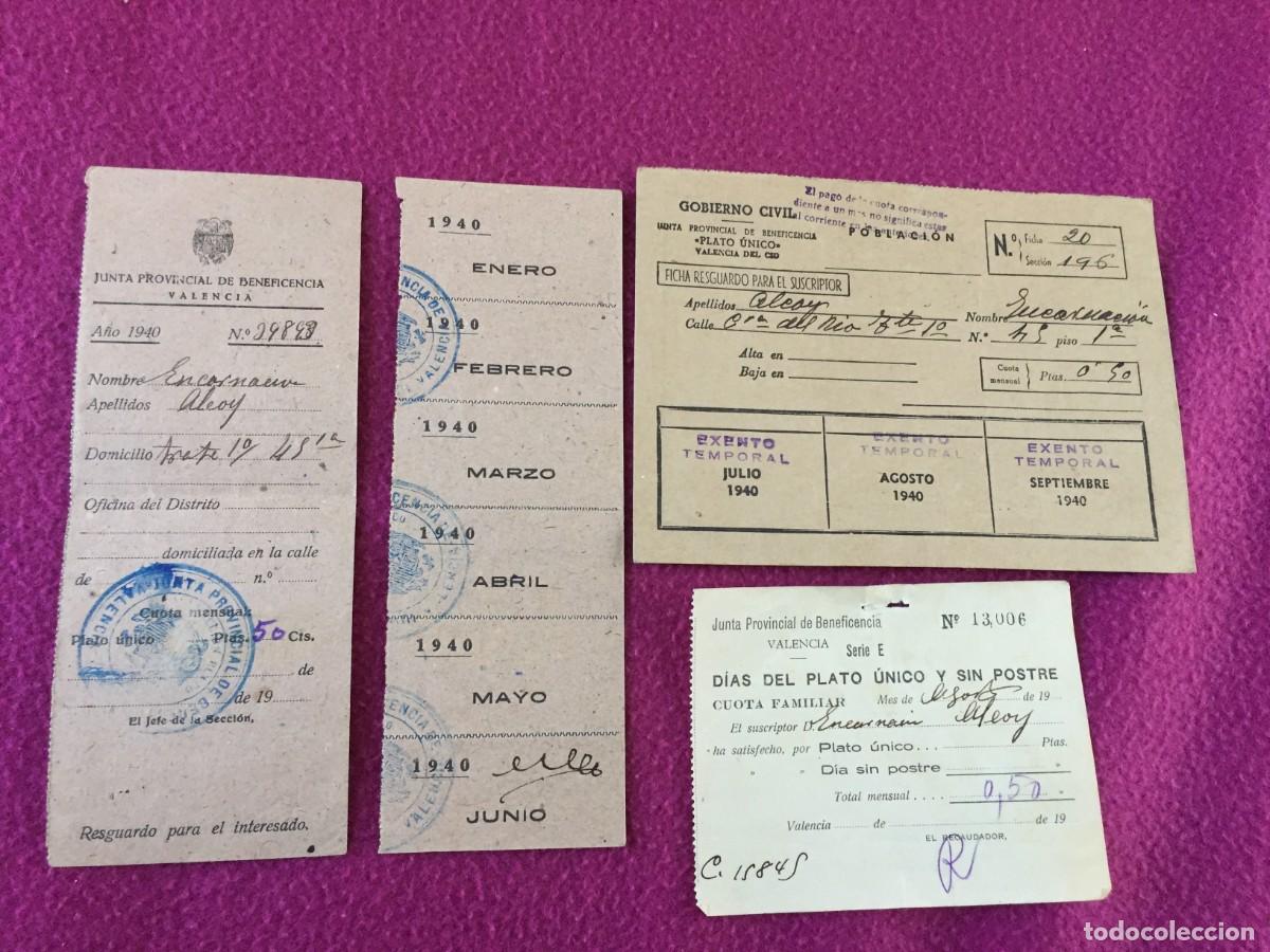Monedas locales: LOTE DEL PLATO &Uacute;NICO VALENCIA 1940 - JUNTA DE BENEFICENCIA - POST GUERRA CIVIL