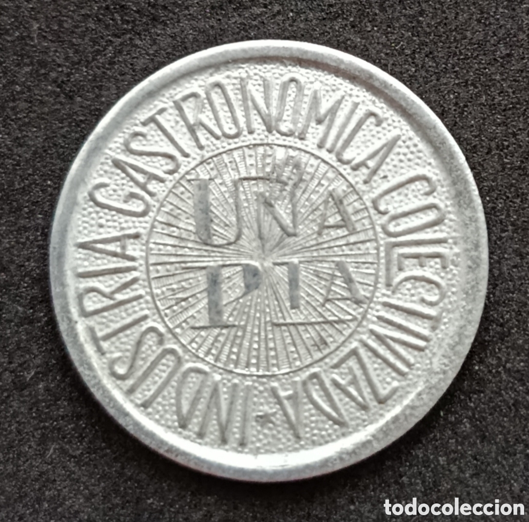Monedas locales: FICHA DE 1 PESETA - INDUSTRIA GASTRONOMICA COLECTIVIZADA DE BARCELONA (guerra civil)
