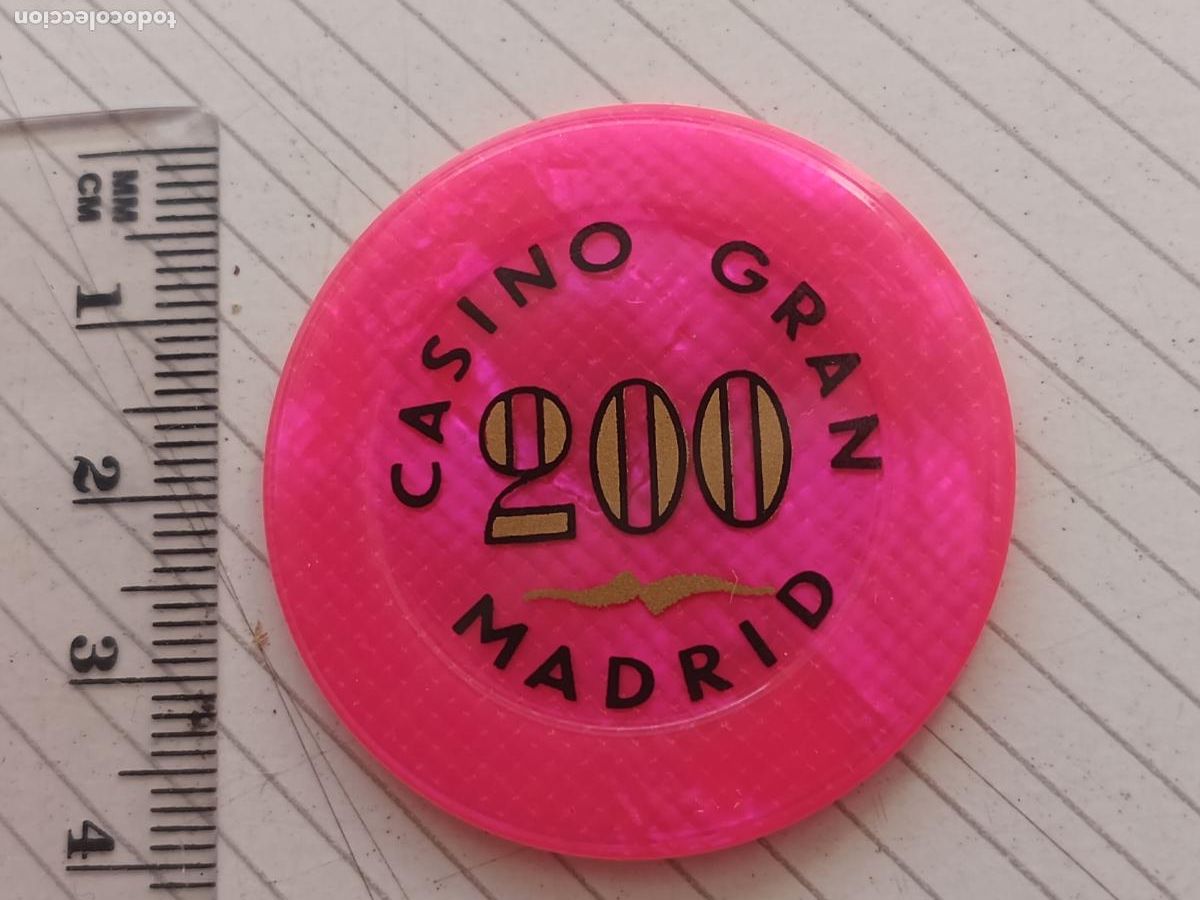 Monedas locales: SPAIN 200 PESETAS FRENCH ROULETTE CASINO CHIP CASINO GRAN MADRID VINTAGE