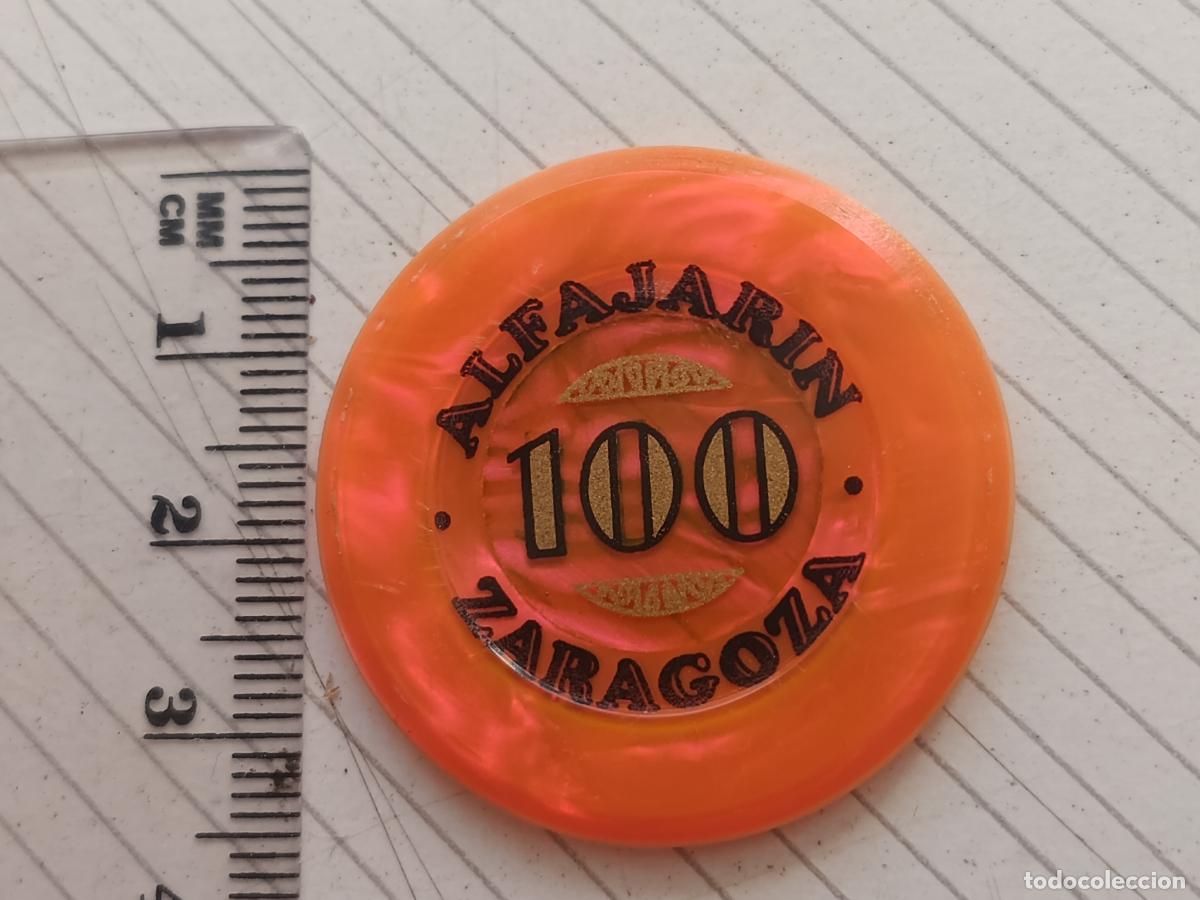 Monedas locales: FICHA DEL CASINO MONTES BLANCOS. ALFAJAR&Iacute;N. ZARAGOZA 100 PESETAS