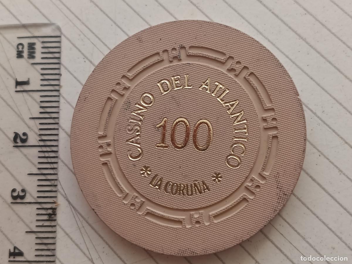 Monedas locales: FICHA TOKEN JET&Oacute;N CASINO DEL ATL&Aacute;NTICO LA CORU&Ntilde;A **VALOR 100 PESETAS**
