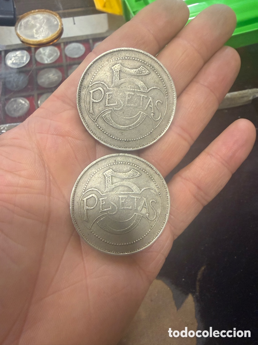Monedas locales: Lote de 2 fichas de 5 pesetas casino de Valencia