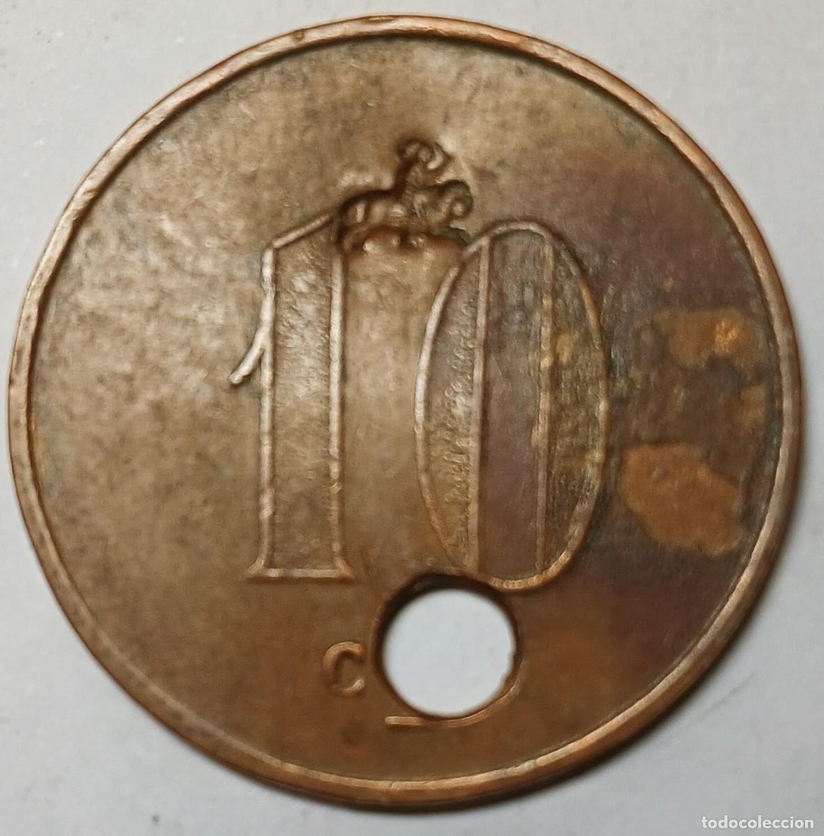Monedas locales: FICHA COBRE DE 10 C&Eacute;NTIMOS, CON JINETE A CABALLO, ENV&Iacute;O CORREO ORDINARIO1,75 &euro; CERTIFICAD0 Y 5,75