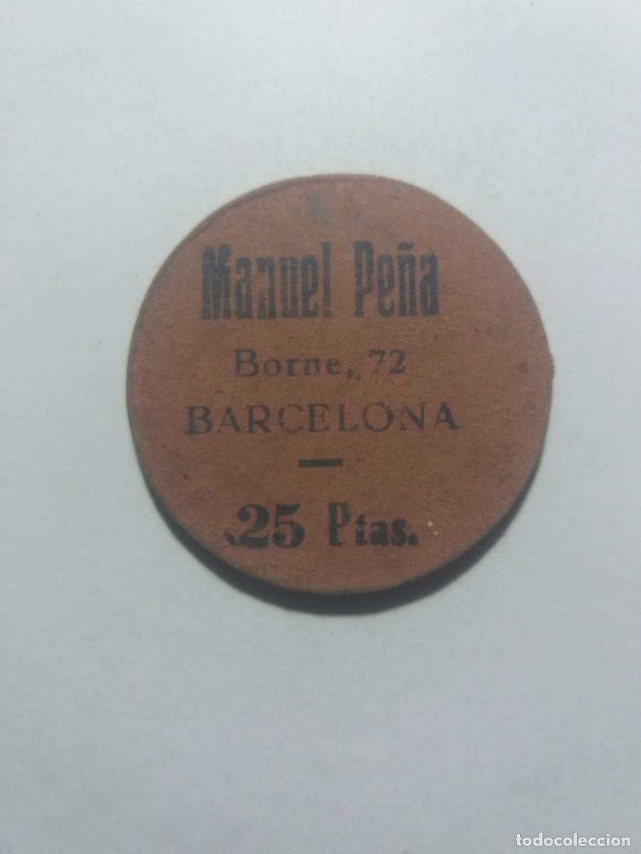 Monedas locales: Ficha Cooperativa 25 Ptas. Manuel Pe&ntilde;a Borne,72 Barcelona