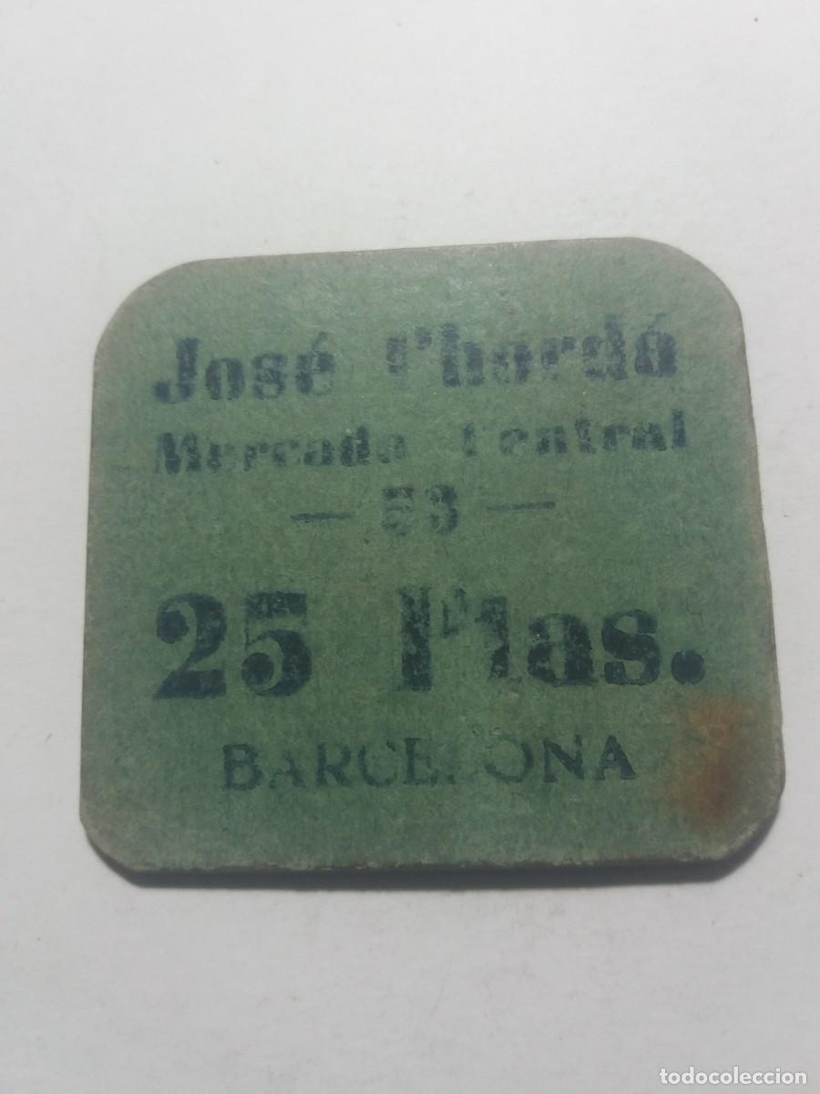 Monedas locales: Ficha Cooperativa Jos&eacute; l'hord&aacute; Mercado Central -Borne Barcelona