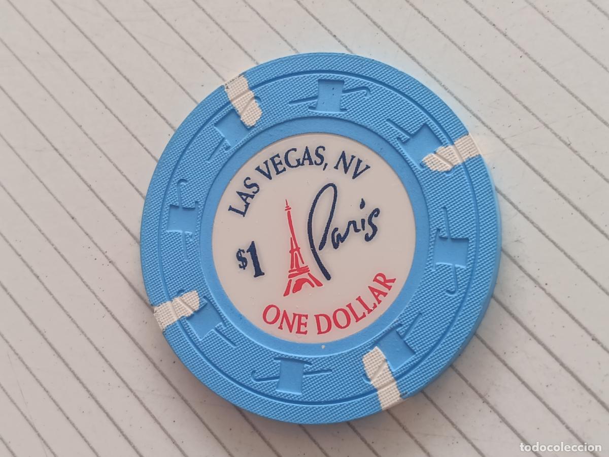 Monedas locales: Casino Paris. Ficha de 1 dollar. Las Vegas, Estados Unidos