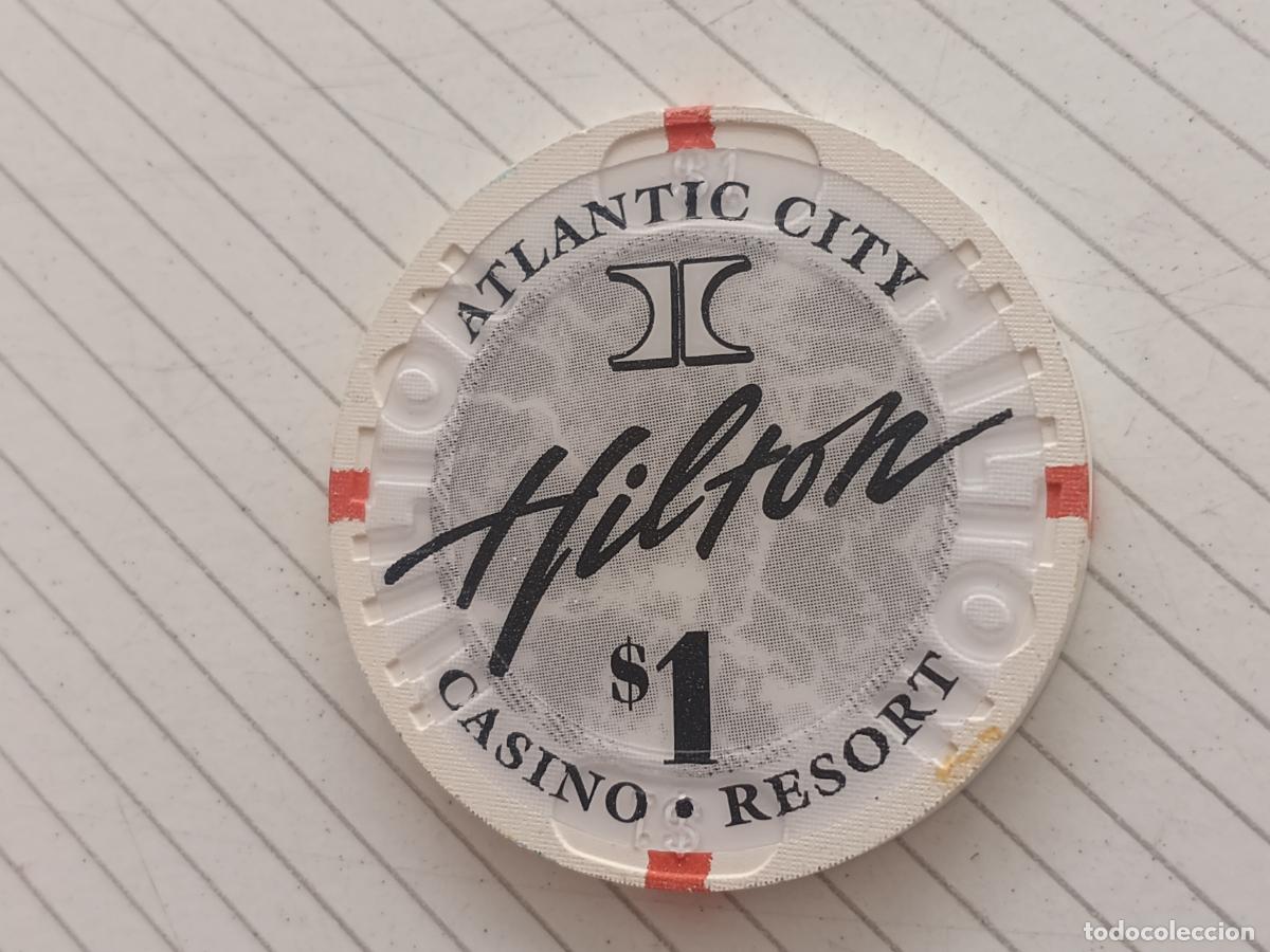 Monedas locales: Casino Hilton. Ficha de 1 dollar. Atlantic City, Estados Unidos