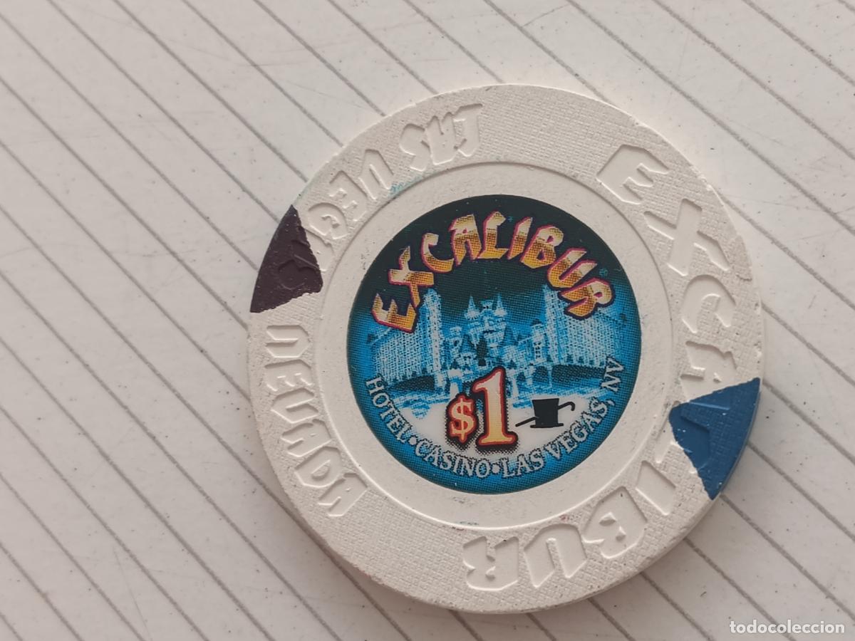 Monedas locales: Casino Excalibur. Ficha de 1 dollar. Las Vegas, Estados Unidos