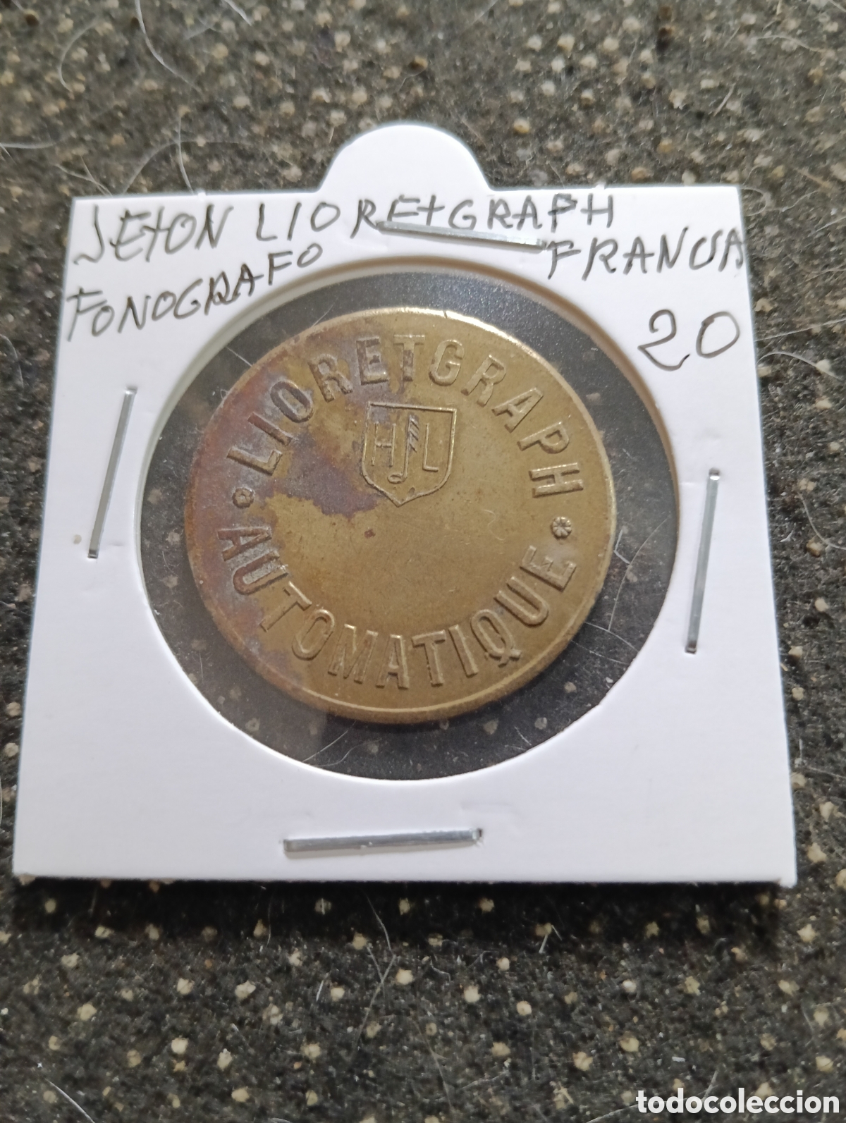 Monedas locales: Token o Jeton Francia Lioretgraph Fon&oacute;grafo