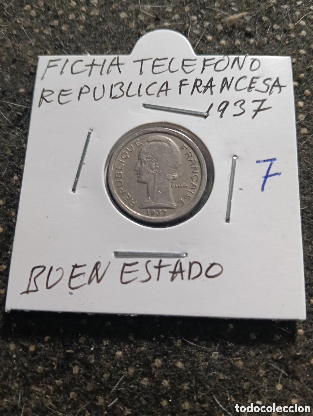Monedas locales: Token o Jeton Francia Ficha de Tel&eacute;fono 1937