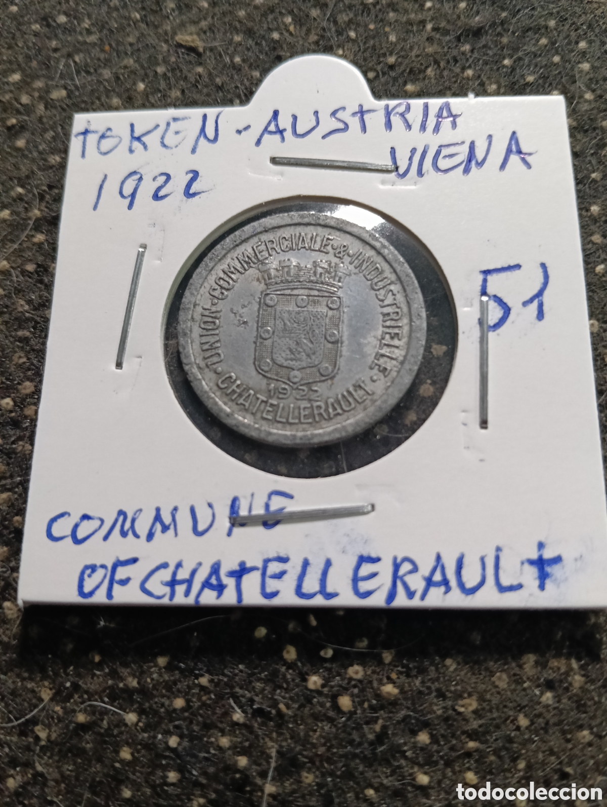 Monedas locales: Token o Jeton Austria Viena 1922 Commune de Chatellerault