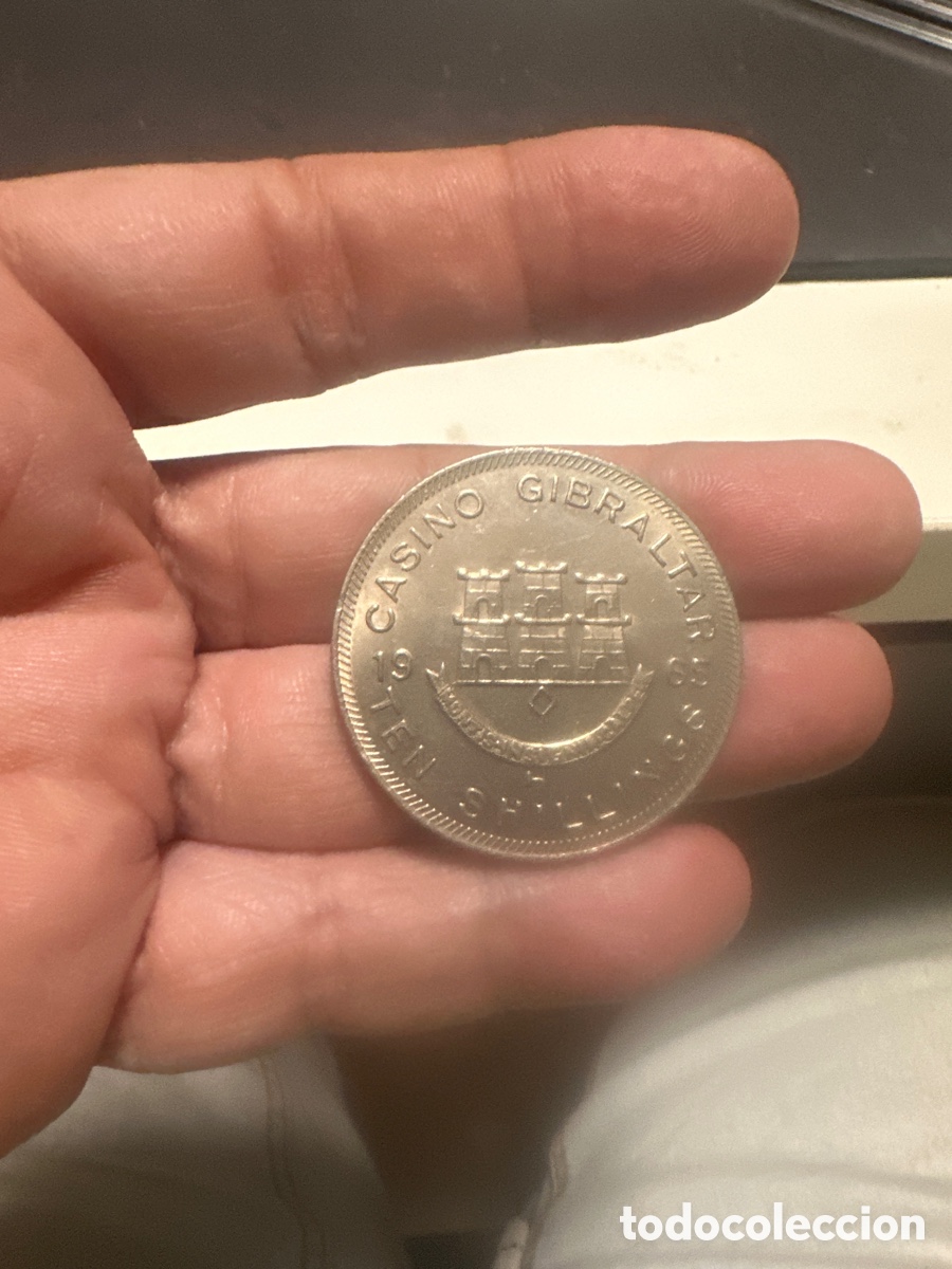Monedas locales: Ficha casino de Gibraltar 10 schilling a&ntilde;o 1965
