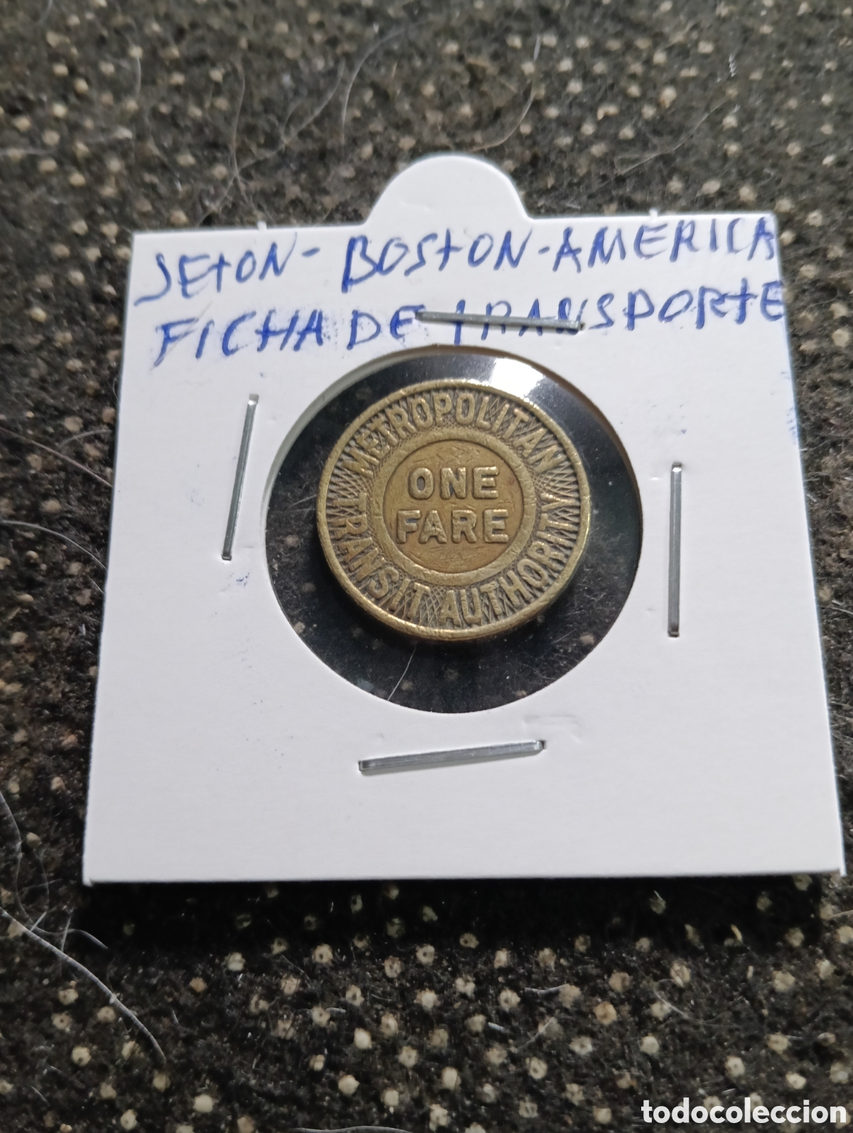 Monedas locales: Token o Jeton Boston Estados Unidos de Am&eacute;rica ficha de transporte