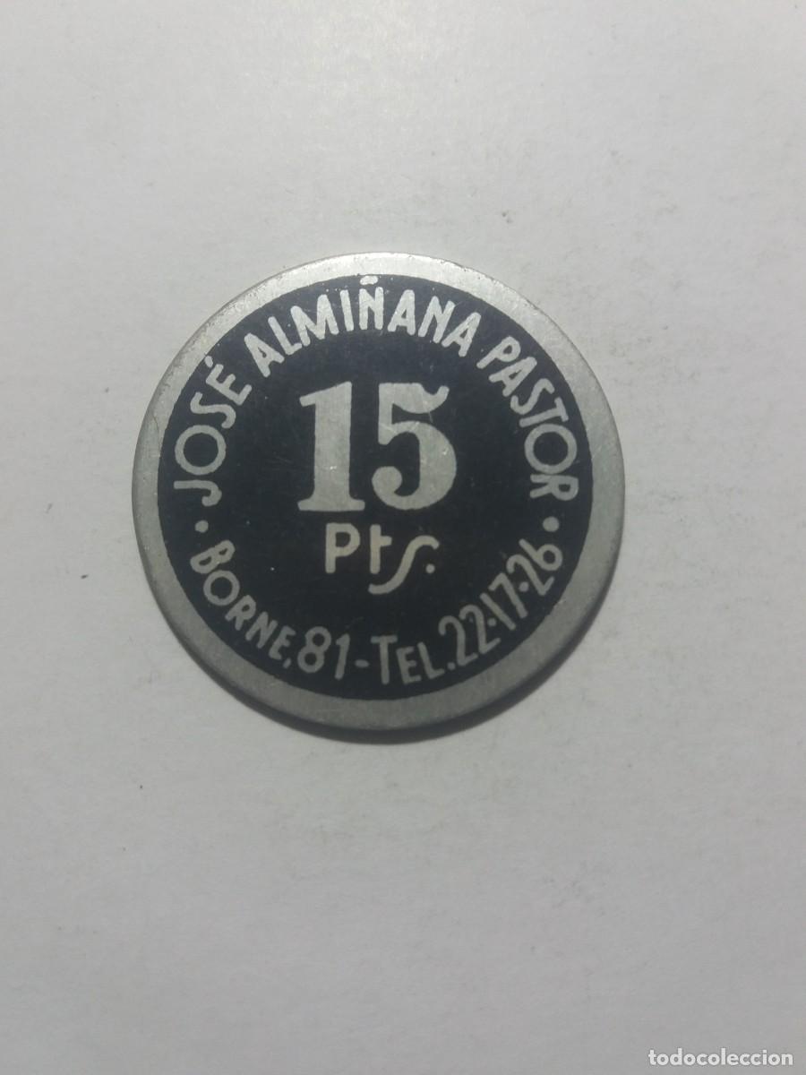 Monedas locales: Ficha Cooperativa 15 Pts. JOS&Eacute; ALMI&Ntilde;ANA Borne,81