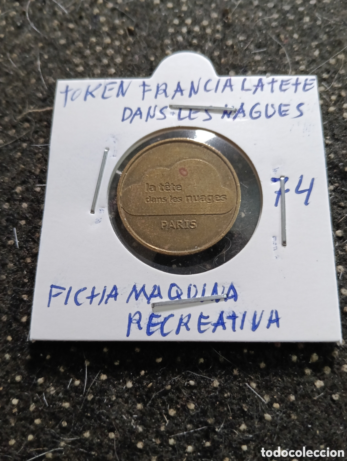 Monedas locales: Token o Jeton Francia ficha La Tete Dans les Nagues, fichas recreativas