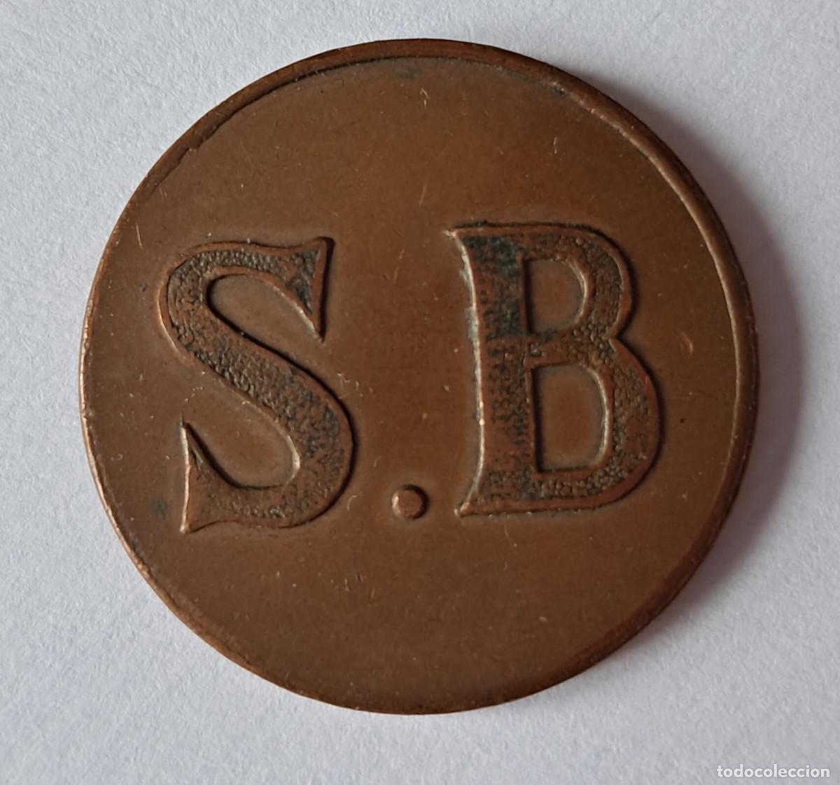 Monedas locales: Jet&oacute;n. Ficha dineraria. Anverso (S.B) Reverso (15).