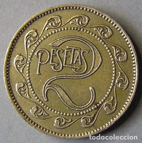 Monedas locales: FICHA DINERARIA DE 2 PESETAS DE LOS LOCALES DE MADRID FORNOS PALACE E IDEAL ROSALES (JOAQUIN LLORET)