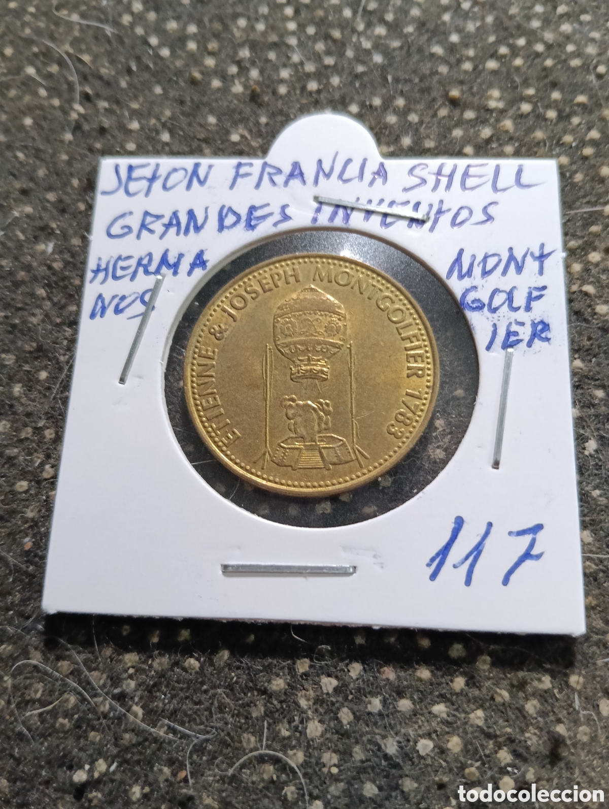 Monedas locales: Token o Jeton Francia Shell Grandes Inventos Hermanos Montgolfier