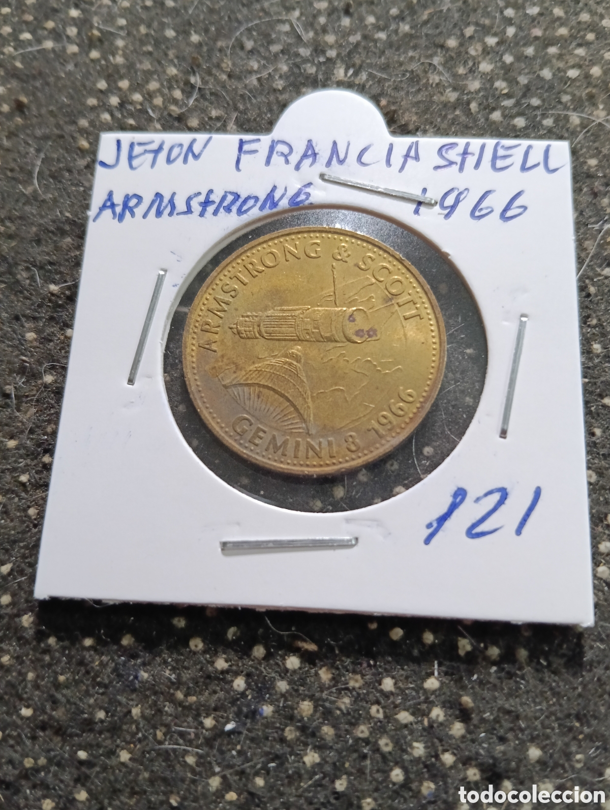 Monedas locales: Token o Jeton Francia Shell la luna Armstrong 1966 - Foto 1