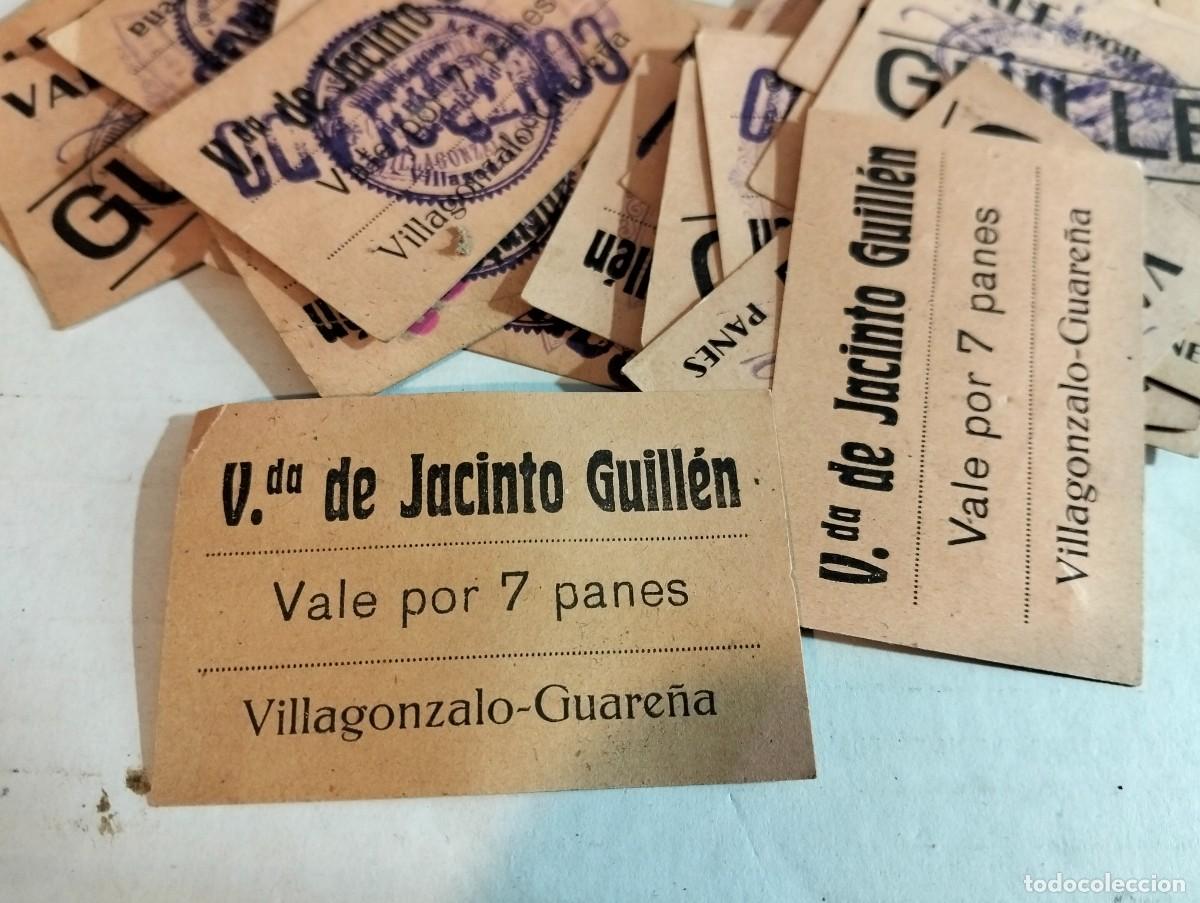 Monedas locales: lote 25 vales pan vale pan villagonzalo y guare&ntilde;a jacinto guillen valor 7 panes