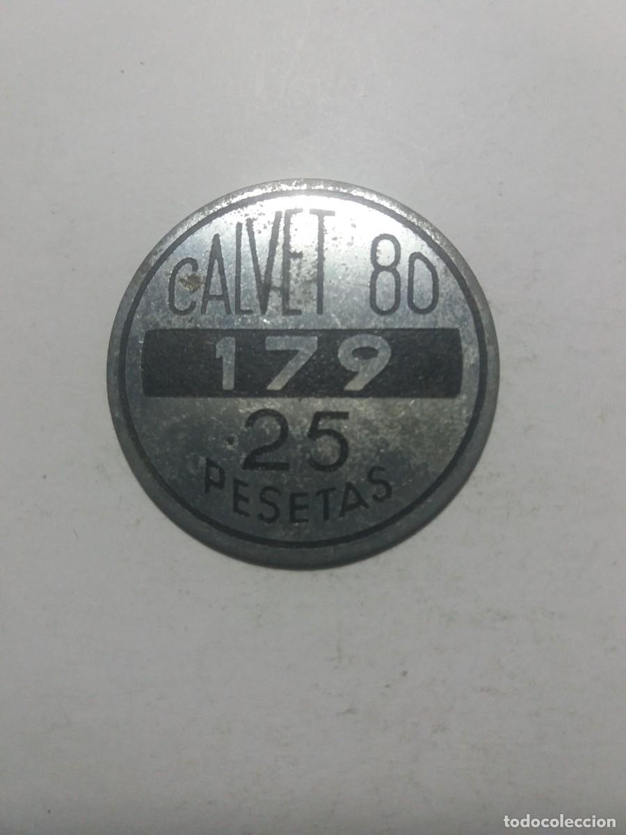 Monedas locales: Ficha Cooperativa 25 Ptas. CALVET 80 Borne 179
