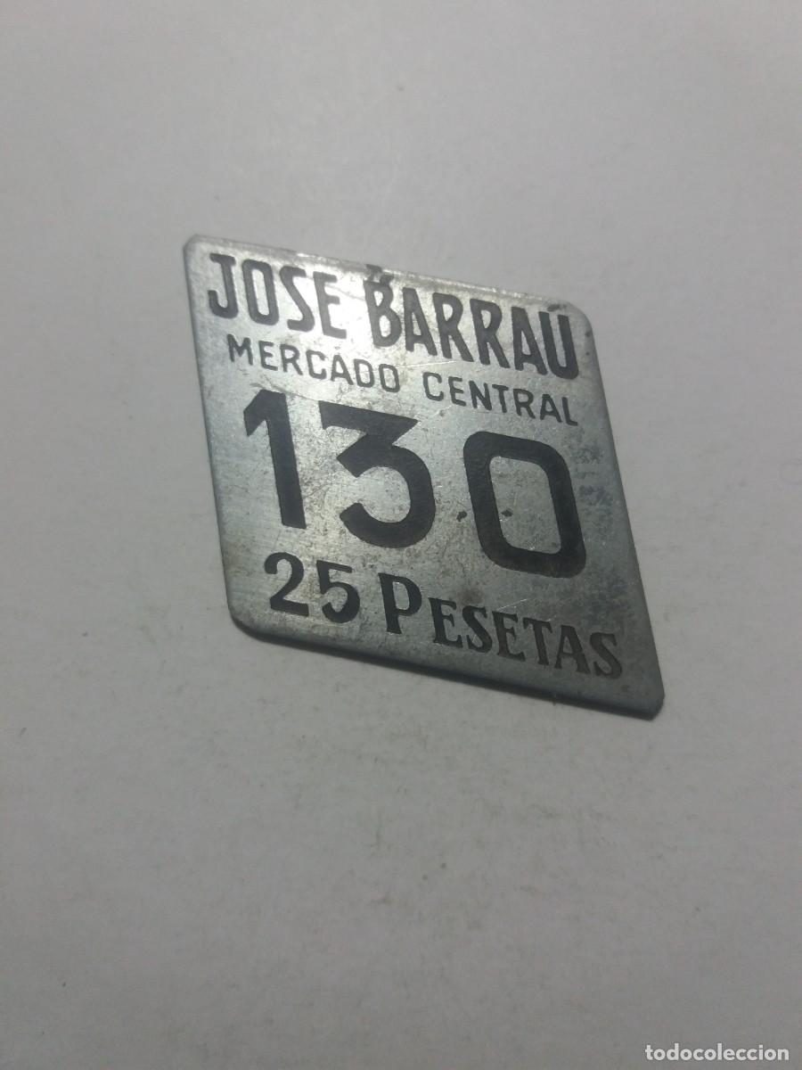 Monedas locales: Ficha Cooperativa 25 Ptas. JOSE BARRAU Mercado Central 130