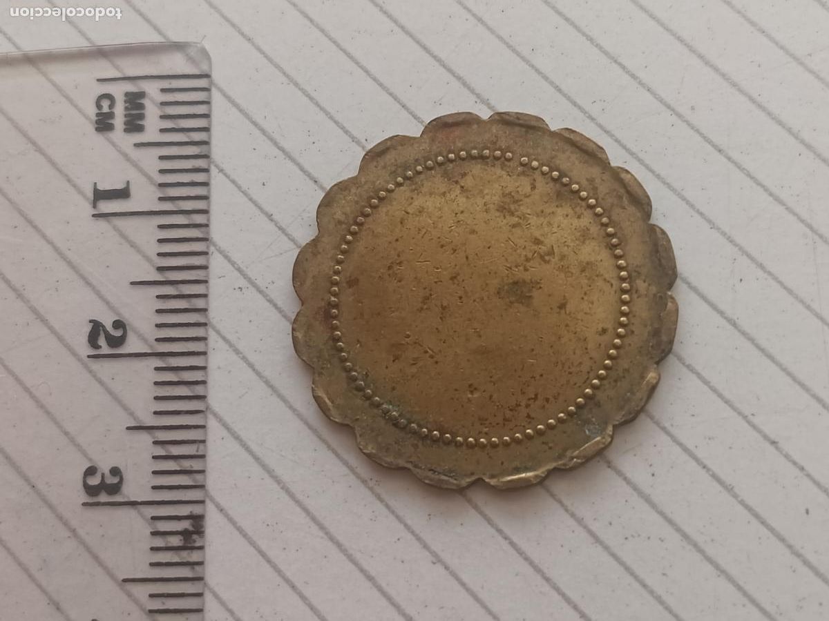 Monedas locales: Ficha de 25 c&eacute;ntimos, lat&oacute;n - Foto 2