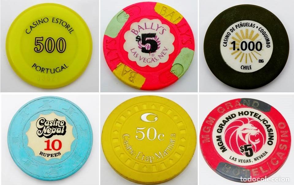 Monnaies locales: 5 FICHAS METALICAS ANTIGUAS DE CASINOS EXTRANJEROS (TOKEN, JETON)