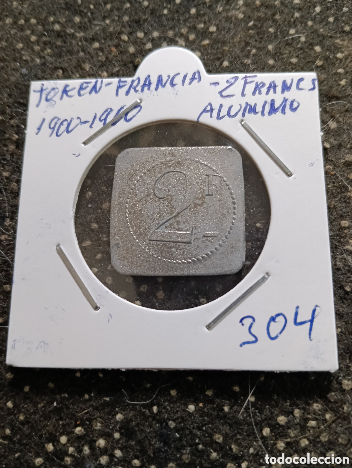 Monedas locales: Token o Jeton Francia 2 francos 1900-1920 aluminio