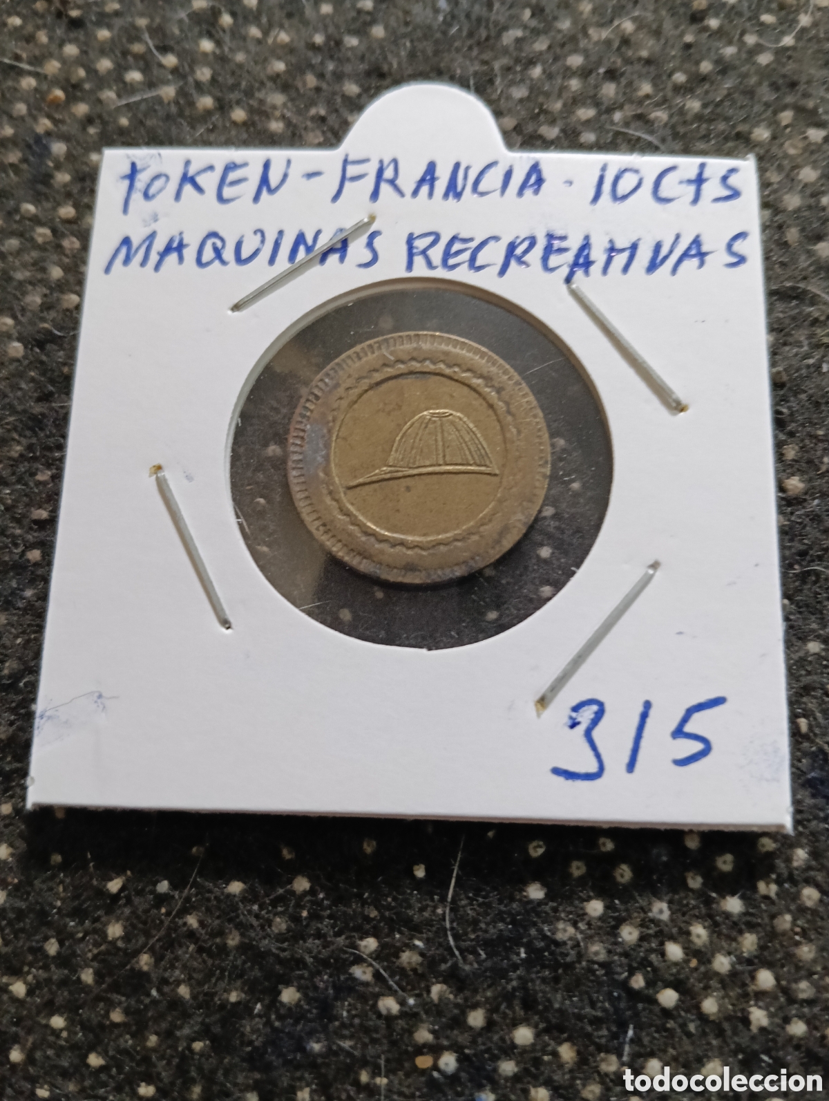 Monedas locales: Token o Jeton Francia 10 Cts maquina recreativa 1937