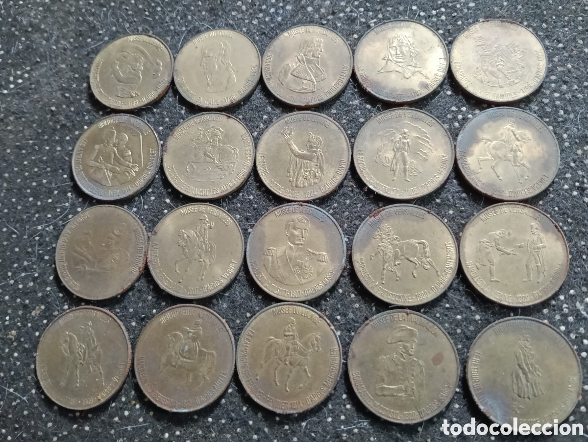 Monedas locales: Francia Colecci&oacute;n de 20 tokens o Jetones del Bicentenario del emperador Napole&oacute;n Bonaparte.